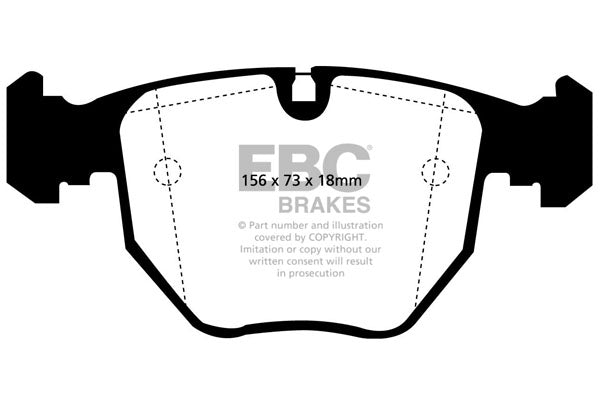 EBC BMW E38 E39 E53 E83 Redstuff Sport Front Brake Pads - ATE Caliper (Inc. M5, 530i, 740i & X3 35d) | ML Performance UK