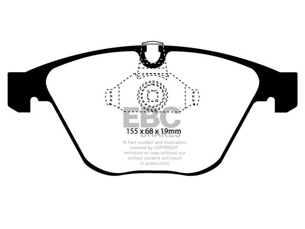 EBC BMW E65 E66 Greenstuff 2000 Series Sport Brakes Pad And USR Front Slotted Discs Kit To Fit Front - ATE Caliper (730i & 735i) | ML Performance UK