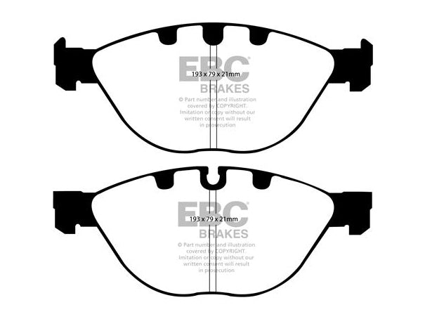 EBC BMW E60 E61 E64 E65 Greenstuff 2000 Series Sport Brakes Pad And USR Front Slotted Discs Kit To Fit Front - ATE Caliper (Inc. 535i, 540i, 650i & 750i) | ML Performance UK
