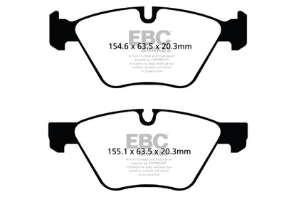 EBC BMW E60 E61 Yellowstuff 4000 Series Front Sport Brake Pads & USR Slotted Discs Kit - ATE Caliper (520i, 523i & 525i) | ML Performance UK