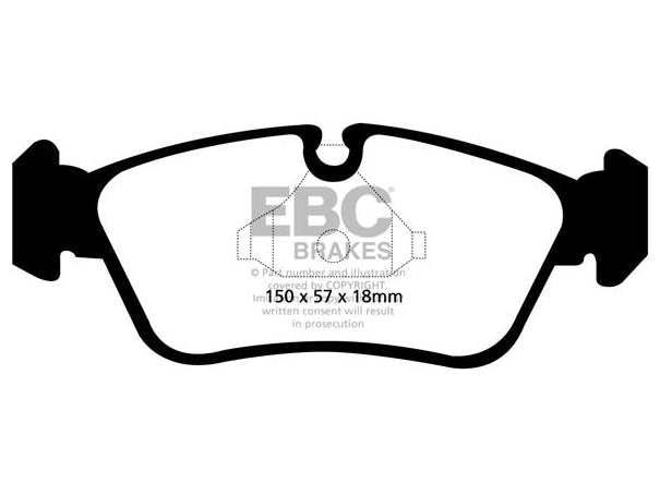 EBC BMW E81 E87 E90 E91 Greenstuff 2000 Series Sport Front Brakes Pad & USR Slotted Disc Kit - TRW Caliper (Inc. 118i, 316i, 320i & 318i) | ML Performance UK