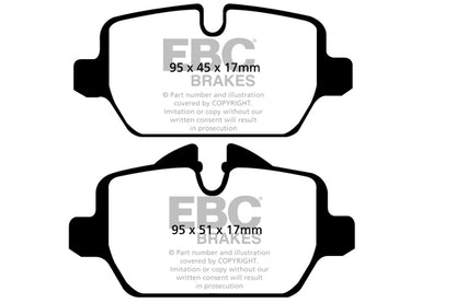 EBC BMW E81 E87 E90 E91 Yellowstuff 4000 Series Rear Sport Brake Pads & USR Slotted Discs Kit - TRW Caliper (Inc. 120i, 118i, 320i & 318i) | ML Performance UK