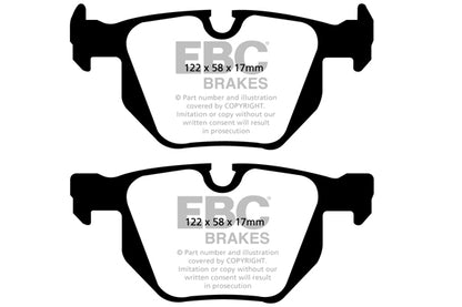 EBC BMW E81 E90 E91 E92 Bluestuff NDX Trackday Rear Brake Pads - ATE Caliper (Inc. 325i, 335i, 335ix & ALPINA B3) | ML Performance UK