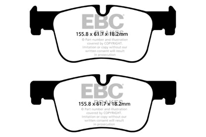EBC BMW F20 F22 F30 F31 Yellowstuff 4000 Series Front Sport Brake Pads & USR Slotted Discs Kit - ATE Caliper (120i, 220i, 320i & 420i) | ML Performance UK
