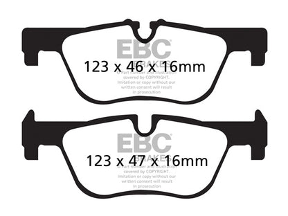 EBC BMW F20 F22 F30 F32 Greenstuff 2000 Series Rear Sport Brake Pads & USR Rear Slotted Discs Kit - ATE Caliper (Inc. 125i, 230i, 325i & 425i)