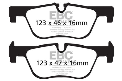 EBC BMW F20 F22 F30 F36 Yellowstuff 4000 Series Rear Sport Brake Pads & USR Slotted Discs Kit - ATE Caliper (Inc.120i, 230i, 325i & 418i) | ML Performance UK