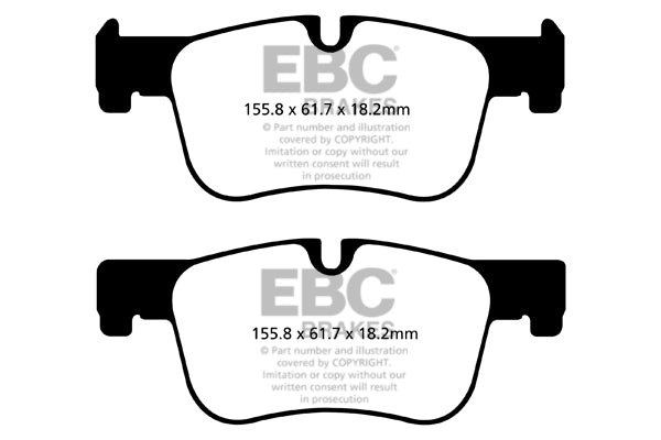 EBC BMW F20 F30 F33 F36 Yellowstuff 4000 Series Front Sport Brake Pads & USR Slotted Discs Kit - ATE Caliper (Inc. 120i, 320i, 418i & 420i) | ML Performance UK