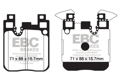 EBC BMW F30 F31 F32 F36 Yellowstuff 4000 Series Rear Sport Brake Pads & Premium OE Replacement Riveted Discs Kit - Brembo Caliper (Inc. 340i, 335i, 440i & 435i) | Supercar Parts UK