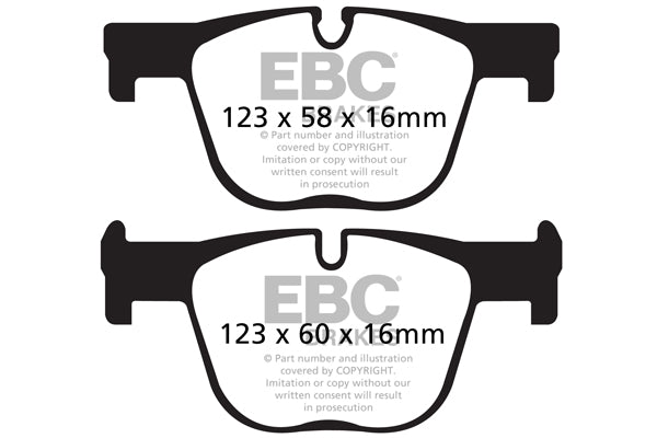 EBC BMW F30 F31 F34 F36 Yellowstuff 4000 Series Rear Sport Brake Pads & USR Slotted Discs Kit - ATE Caliper (Inc. 340i, 335i, 440i & 435i) | ML Performance UK