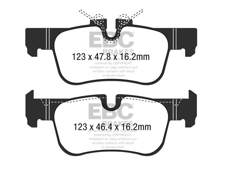 EBC BMW F39 F48 Greenstuff 6000 Series Truck And SUV Rear Brake Pads - ATE Caliper (Inc. X1 20i, X1 50i, X2 18d & X2 20d) - ML Performance UK