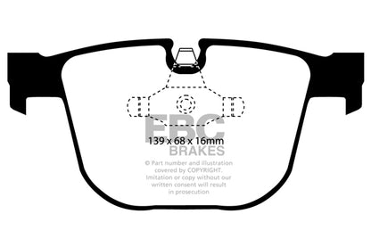 EBC BMW F70 E71 F15 F16 Yellowstuff 4000 Series Rear Sport Brake Pads & USR Slotted Discs Kit - ATE Caliper (Inc. X5 50i, X5 48i, X6 50i & X6 35i) | ML Performance UK
