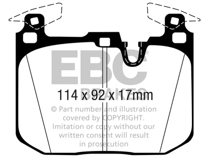 EBC BMW F80 F82 F87 Bluestuff NDX Trackday Front Brake Pads - Brembo Caliper (Inc. M2, M2 Competition, M3 & M4) - ML Performance UK