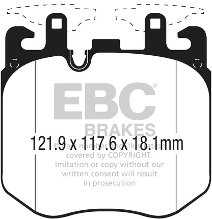 EBC BMW G11 G12 G30 G21 Yellowstuff 4000 Series Front Sport Brake Pads & Premium OE Replacement Riveted Discs Kit - Brembo Caliper (Inc. M340i, M550i, 640i & 750i) | ML Performance UK