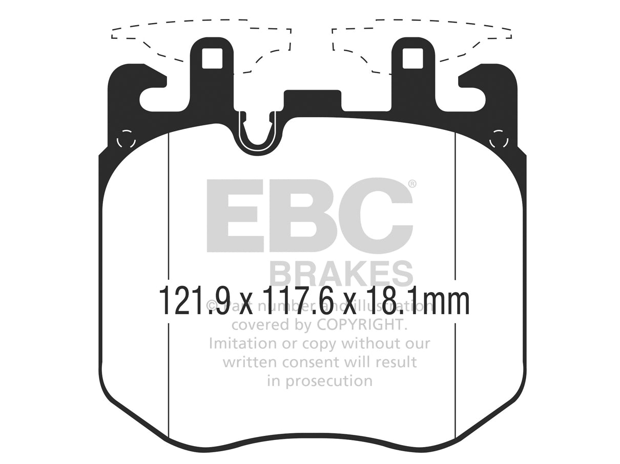 EBC BMW G11 G20 G30 G32 Greenstuff 2000 Series Sport Front Brake Pads - Brembo Caliper (Inc. M340ix, M550ix, 640i & 750i) - ML Performance UK