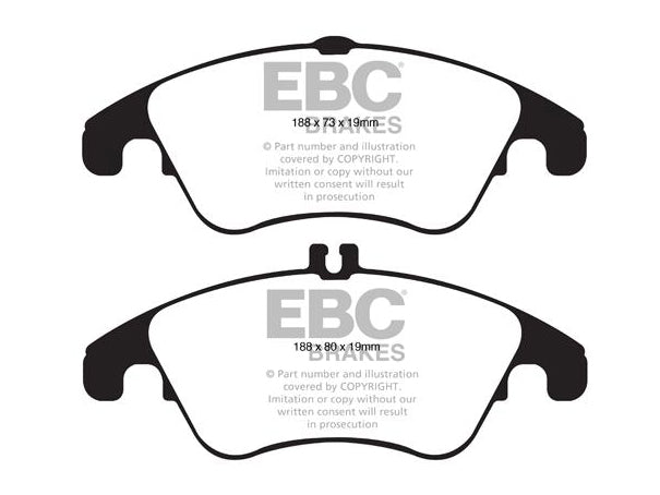 EBC Mercedes-Benz R172 R173 Greenstuff 2000 Series Front Sport Brake Pads & Premium OE Replacement Drilled Discs Kit - TRW Caliper (Inc. SLC250, SLC300, SLK250 & SLK300) | ML Performance UK
