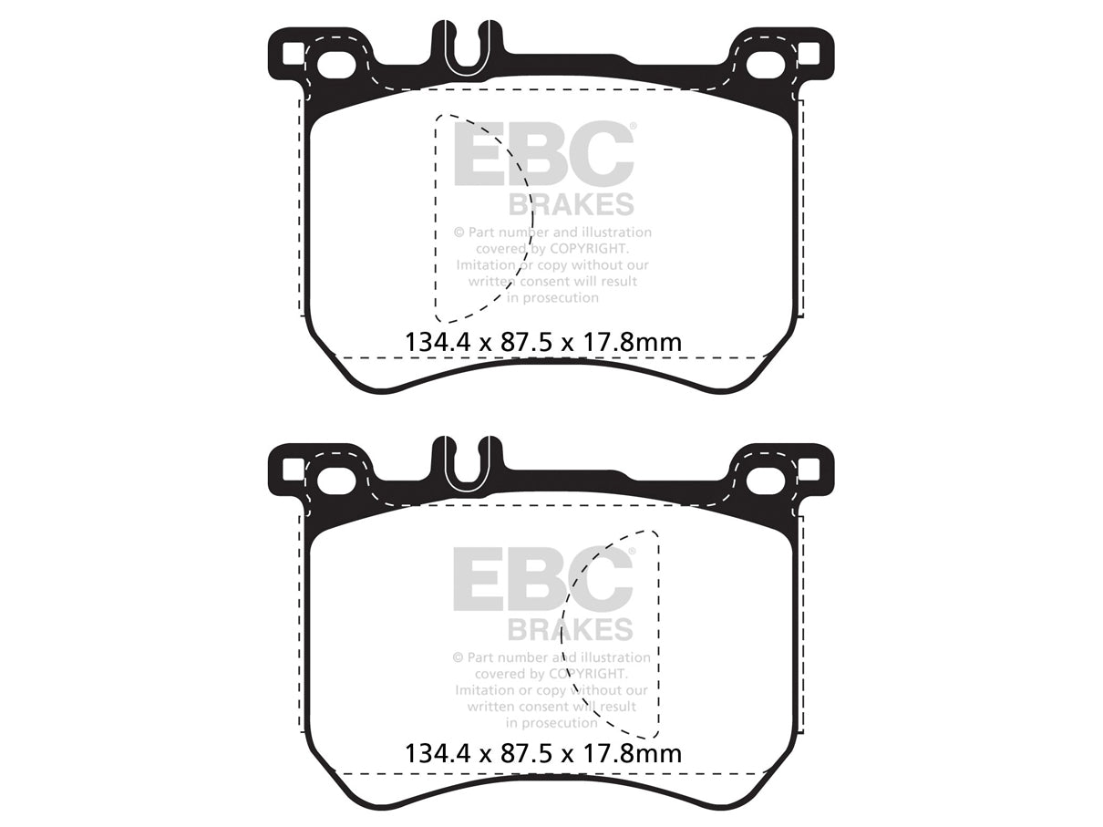 EBC Mercedes-Benz W222 R231 Redstuff Sport Front Brake Pads - Brembo Caliper (Inc. S350d, S400, SL400 & SL500) - ML Performance UK
