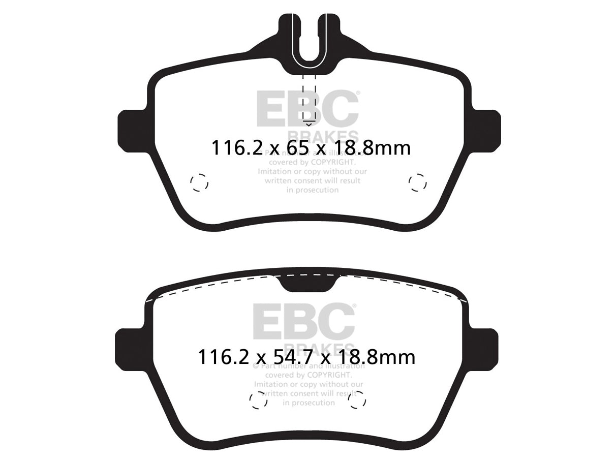 EBC Mercedes-Benz W222 R231 Redstuff Sport Rear Brake Pads - TRW Caliper (Inc. S450, S400, SL500 & SL400) - ML Performance UK