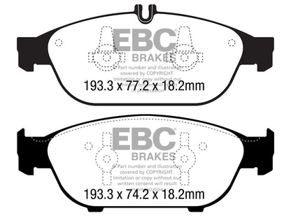 EBC Mercedes-Benz W/S212 A/C207 E500 Redstuff Sport Front Brake Pads - ATE Caliper - ML Performance UK