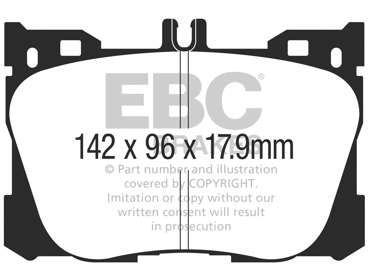 EBC Mercedes-Benz W/S/A205 W/S213 Redstuff Sport Front Brake Pads - Brembo Caliper (Inc. C43 AMG, CLS450, E43 AMG & GLC43 AMG) - ML Performance UK