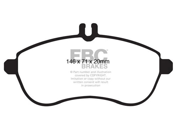 EBC Mercedes-Benz WSC204 WS212 Greenstuff 2000 Series Front Sport Brake Pads & Premium OE Replacement Plain Discs Kit - TRW Caliper (Inc. C280, E250, SLC180 & SLK200) | ML Performance UK