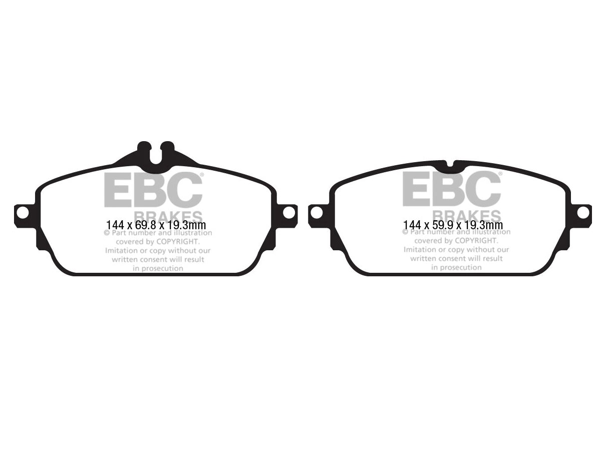 EBC Mercedes-Benz W/S/C205 W/S213 A/C238 Greenstuff 2000 Series Sport Front Brake Pads - TRW Caliper (Inc. C250, C220, E200 & E220) - ML Performance UK