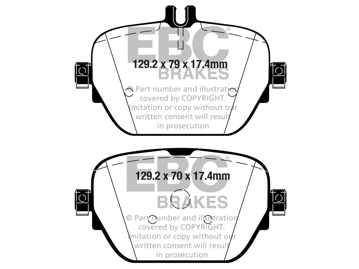 EBC Mercedes-Benz W/S/C213 C257 Redstuff Sport Brake Pads - TRW Caliper (E43 AMG, E450, E400 & CLS450) - ML Performance UK