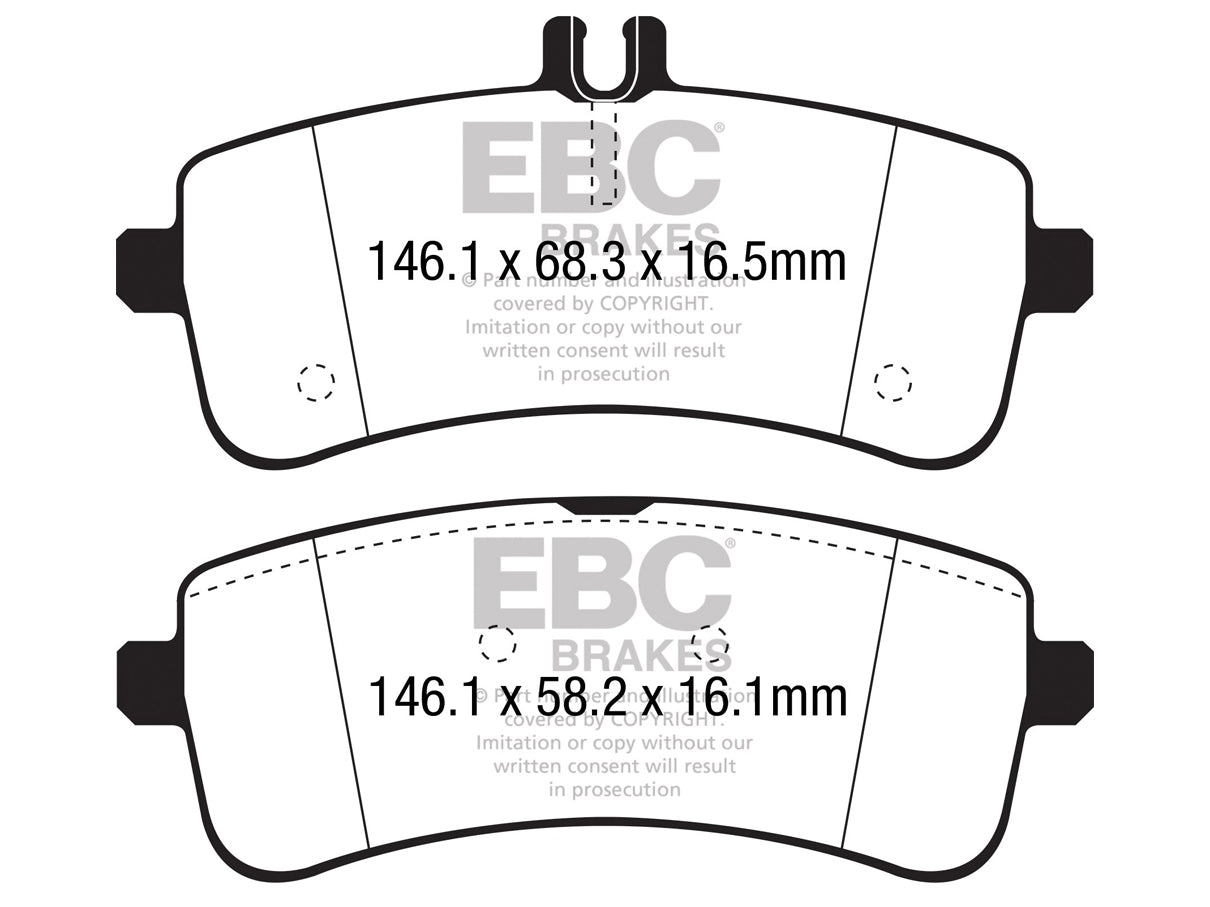 EBC Mercedes-Benz W/S/C/A205 Bluestuff NDX Trackday Rear Brake Pads - TRW Caliper (C63 AMG & C63 S AMG) - ML Performance UK