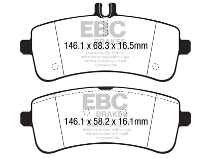 EBC Mercedes-Benz W/S/C/A205 Bluestuff NDX Trackday Rear Brake Pads - TRW Caliper (C63 AMG & C63 S AMG) - ML Performance UK