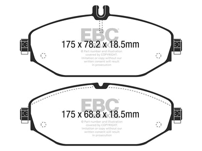 EBC Mercedes-Benz W/S/C/A205 C257 W/S213 A/C238 Greenstuff 2000 Series Sport Front Brake Pads - TRW Caliper (Inc. C400, C350, E300 & E250) - ML Performance UK