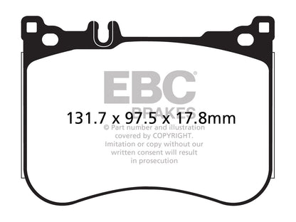 EBC Mercedes-Benz W/X222 A/C217 R231 Greenstuff 2000 Series Sport Front Brake Pads - Brembo Caliper (Inc. S500, S560, SL500 & SL400) - ML Performance UK