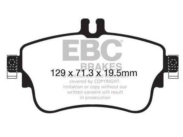 EBC Mercedes W176 W246 Greenstuff 2000 Series Sport Front Brake Pads - TRW Caliper (Inc. A180, A160, B180 & 180d) - ML Performance UK