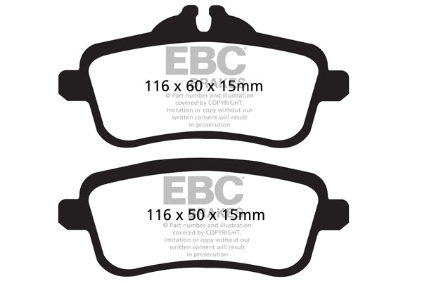 EBC Mercedes-Benz CX117 R173 R172 Redstuff Sport Rear Brake Pads - TRW Caliper (SLC43 AMG, CLA45 AMG & SLK55 AMG) | ML Performance UK