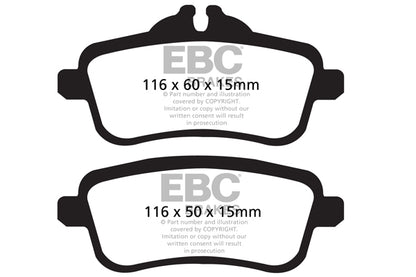 EBC Mercedes-Benz CX117 R173 R172 Redstuff Sport Rear Brake Pads - TRW Caliper (SLC43 AMG, CLA45 AMG & SLK55 AMG) | ML Performance UK