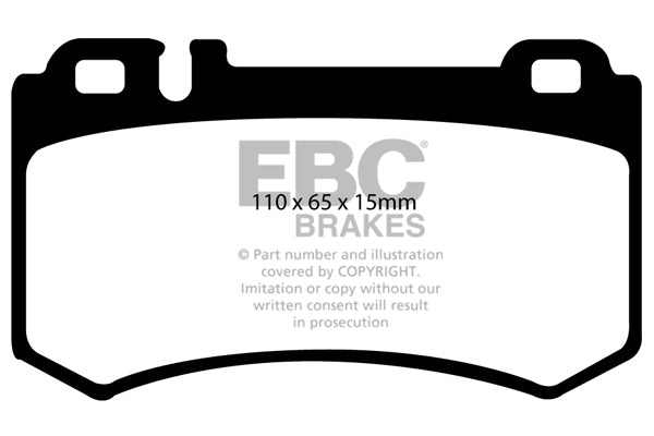 EBC Mercedes-Benz R230 Yellowstuff 4000 Series Rear Sport Brake Pads & Premium OE Replacement Drilled Discs Kit - Brembo Caliper (SL65 AMG &  SLS55 AMG) | ML Performance UK