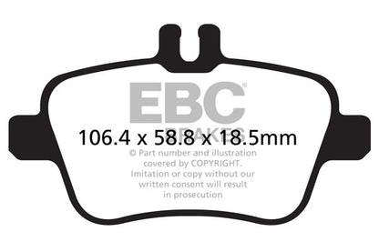 EBC Mercedes-Benz W176 CX117 X156 Yellowstuff 4000 Series Rear Sport Brake Pads & Premium OE Replacement Plain Discs Kit - TRW Caliper (Inc. A250, B250, CLA250 & GLA250) | Supercar Parts UK