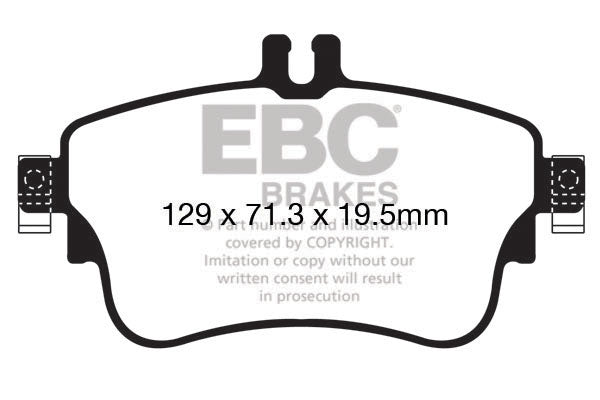 EBC Mercedes-Benz W176 W246 Yellowstuff 4000 Series Front Sport Brake Pads & Premium OE Replacement Plain Discs Kit - TRW Caliper (Inc. A180, A160, B180 & 180d) | ML Performance UK