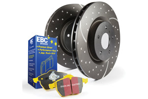 EBC Mercedes-Benz W203 CL203 C209 R171 Yellowstuff 4000 Series Front Sport Brake Pads & Slotted And Dimpled Sport Discs Kit - Brembo Caliper (Inc. C320, E300, S320 & SL280) | ML Performance UK