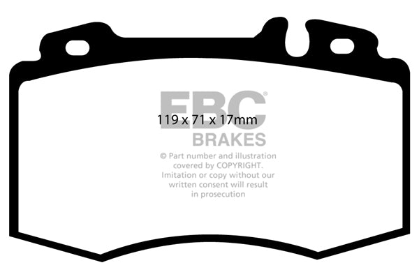 EBC Mercedes-Benz W203 CL203 C209 R171 Yellowstuff 4000 Series Front Sport Brake Pads & USR Slotted Disc Kit - Brembo Caliper (Inc. C320, E300, S320 & SL280) | ML Performance UK