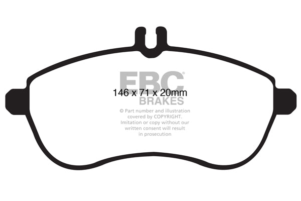 EBC Mercedes-Benz WCS204 Yellowstuff 4000 Series Front Sport Brake Pads & Premium OE Replacement Plain Discs Kit - TRW Caliper (C180 & C200) | ML Performance UK