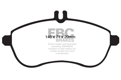 EBC Mercedes-Benz WCS204 Yellowstuff 4000 Series Front Sport Brake Pads & Premium OE Replacement Plain Discs Kit - TRW Caliper (C180 & C200) | ML Performance UK