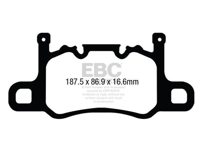 EBC Porsche 991 991/2 Redstuff Sport Rear Brake Pads - Brembo Caliper (Inc. 911 GT3, 911 GT3 RS, 911 Turbo S & 911 Turbo) - Supercar Parts UK