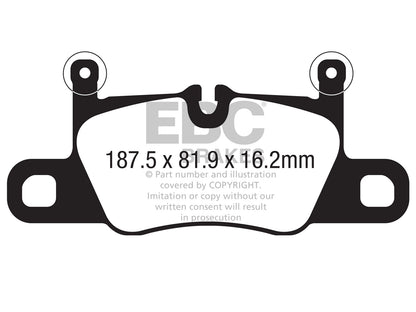 EBC Porsche 991 992 E3 Bluestuff NDX Trackday Brake Pads - Brembo Caliper (Inc. 911 Carrera 4 GTS, 911 Carrera 4, Carrera 4S & Cayenne) - Supercar Parts UK