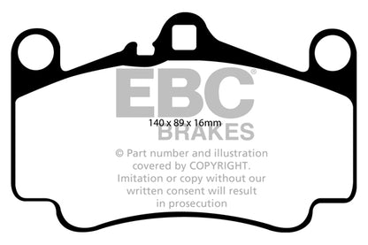 EBC Porsche 996 997 Redstuff Sport Front Brake Pads - Brembo Caliper (Inc. 911 Carrera, 911 Carrera S, 911 Carrera 4S & 911 Carrera GTS) | Supercar Parts UK