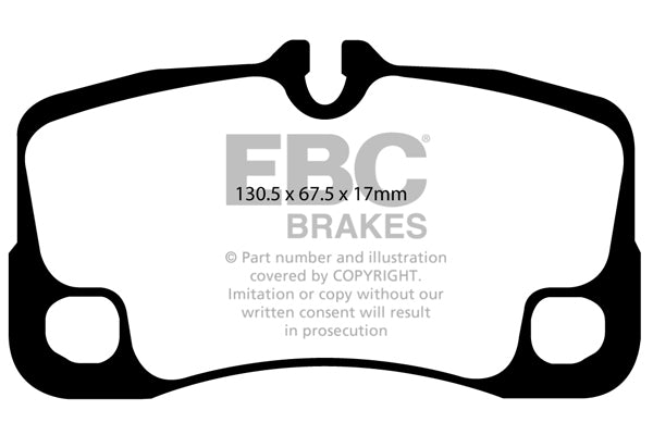 EBC Porsche 997 911 Panamera Yellowstuff 4000 Series Rear Sport Brake Pads & Premium OE Replacement Drilled Discs Kit - Brembo Caliper | ML Performance UK