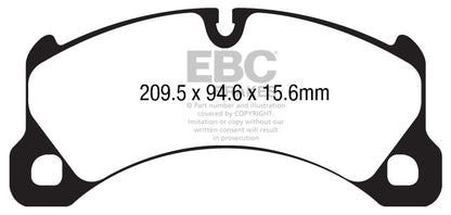 EBC Porsche E1 Cayenne Yellowstuff 4000 Series Front Sport Brake Pads & Premium OE Replacement Plain Discs Kit - Brembo Caliper | Supercar Parts UK