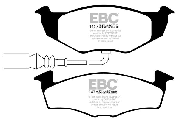 EBC Skoda Volkswagen Greenstuff 2000 Series Sport Front Brake Pads (6Y Fabia & Mk4 Polo) | ML Performance UK