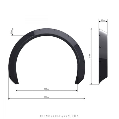 Clinched “Eurolook” 10cm (3.9”) Fender Flares