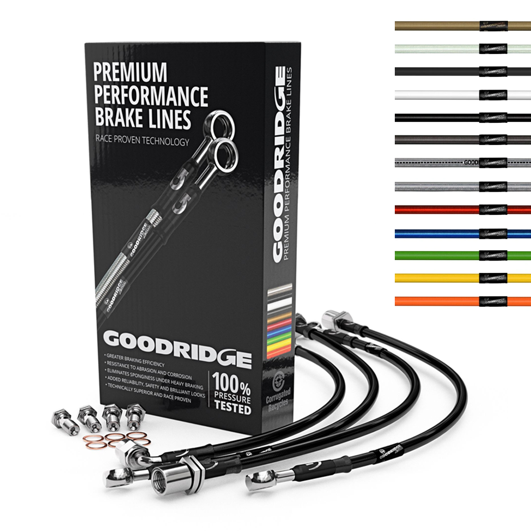 Goodridge SBW0012-6 BMW E30 6 Line Braided Brake Hose Lines Kit (Inc. 316i, 325i & Z3)