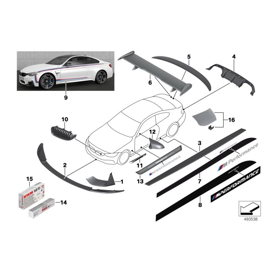 Genuine BMW 51142350706 F82 F83 F83 M Performance Side Skirt Decal (Inc. M4, M4 CS & M4 GTS) | ML Performance UK Car Parts