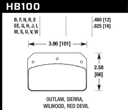 Hawk Performance HB100W.480 DTC-30 Brake Pads